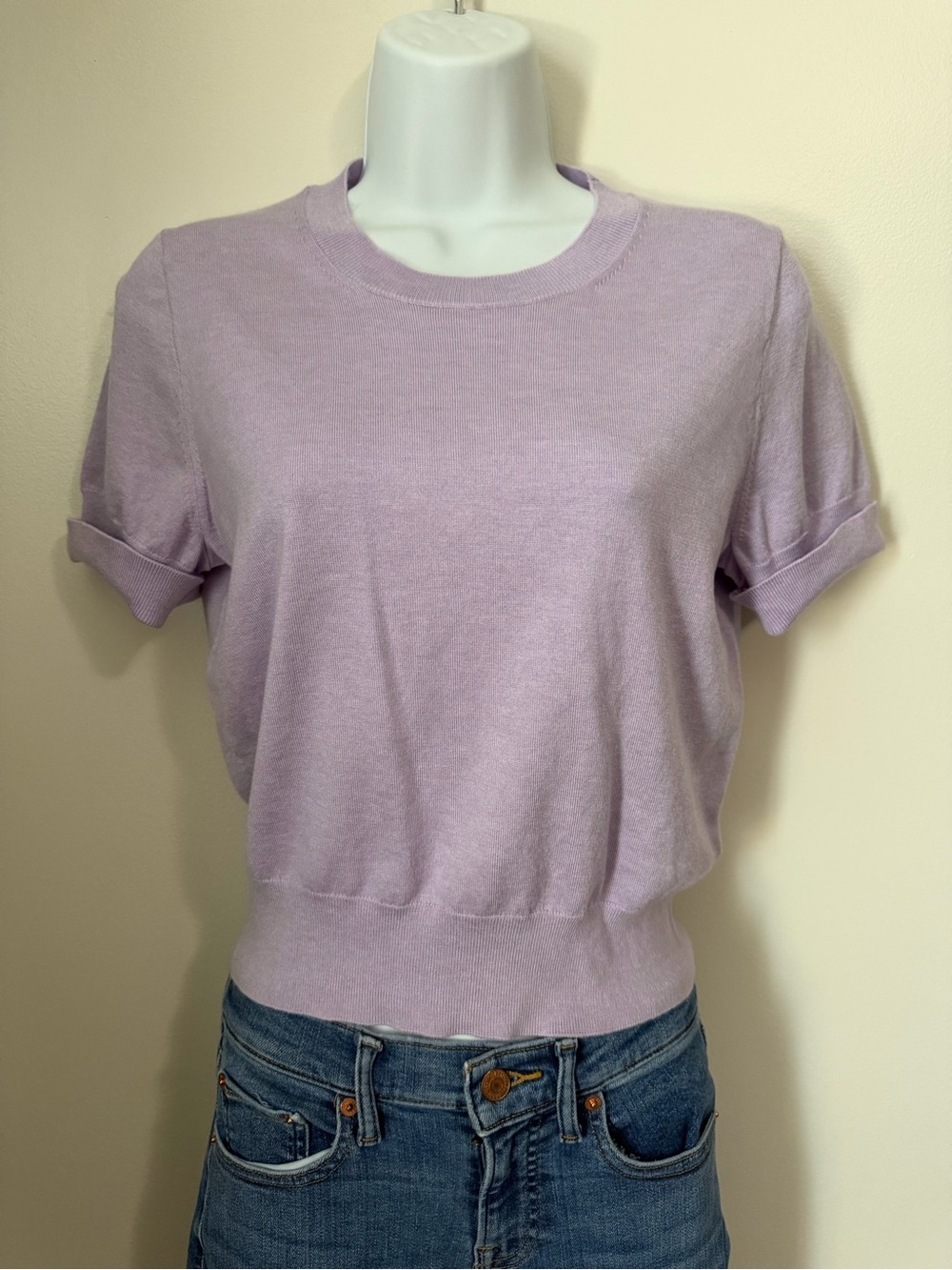 J. Crew Lilac Short-Sleeve Knit Tee